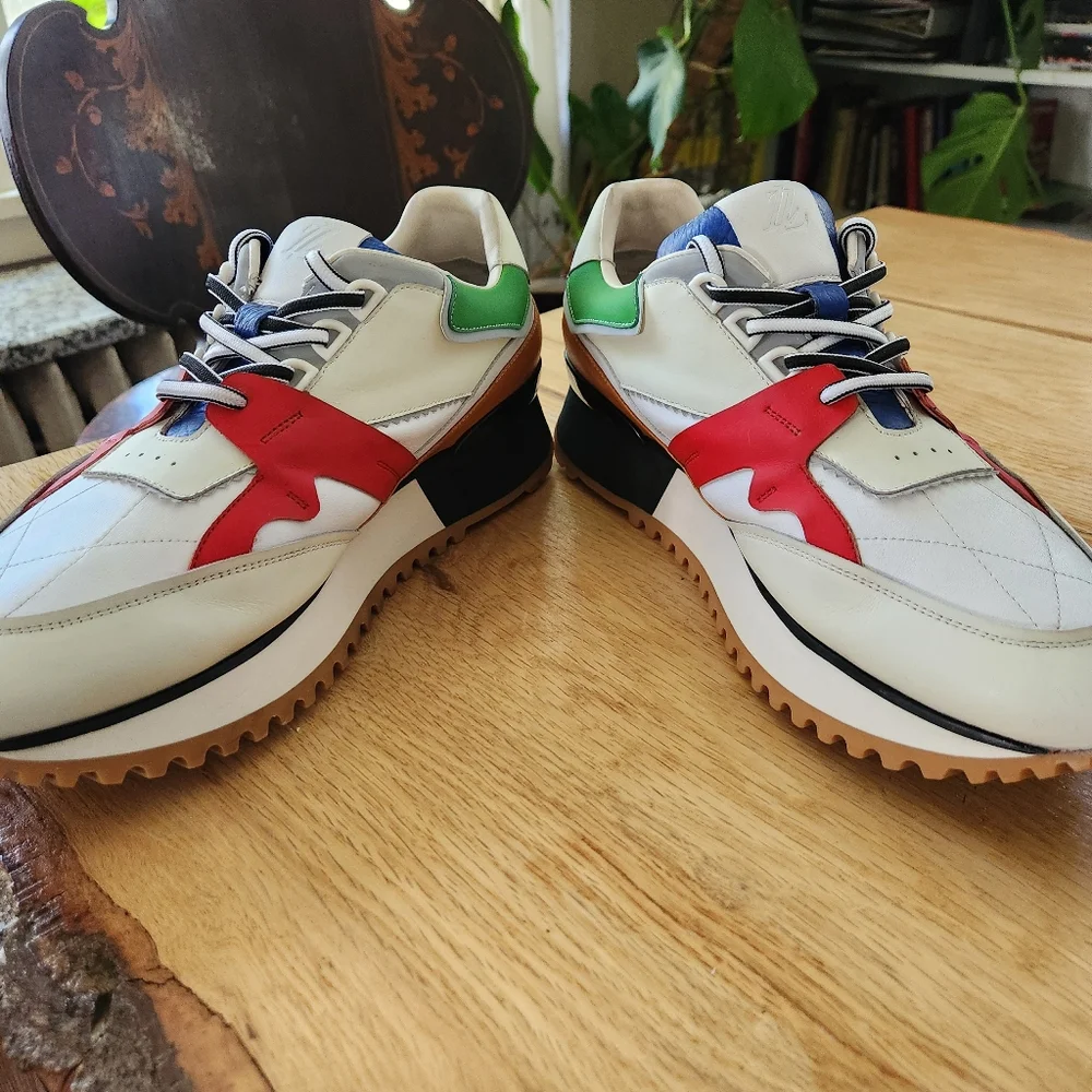 RARE Leizilei Calf Leather Sneakers Mens Size 12‎ Colorful Platform Shoes Y2k